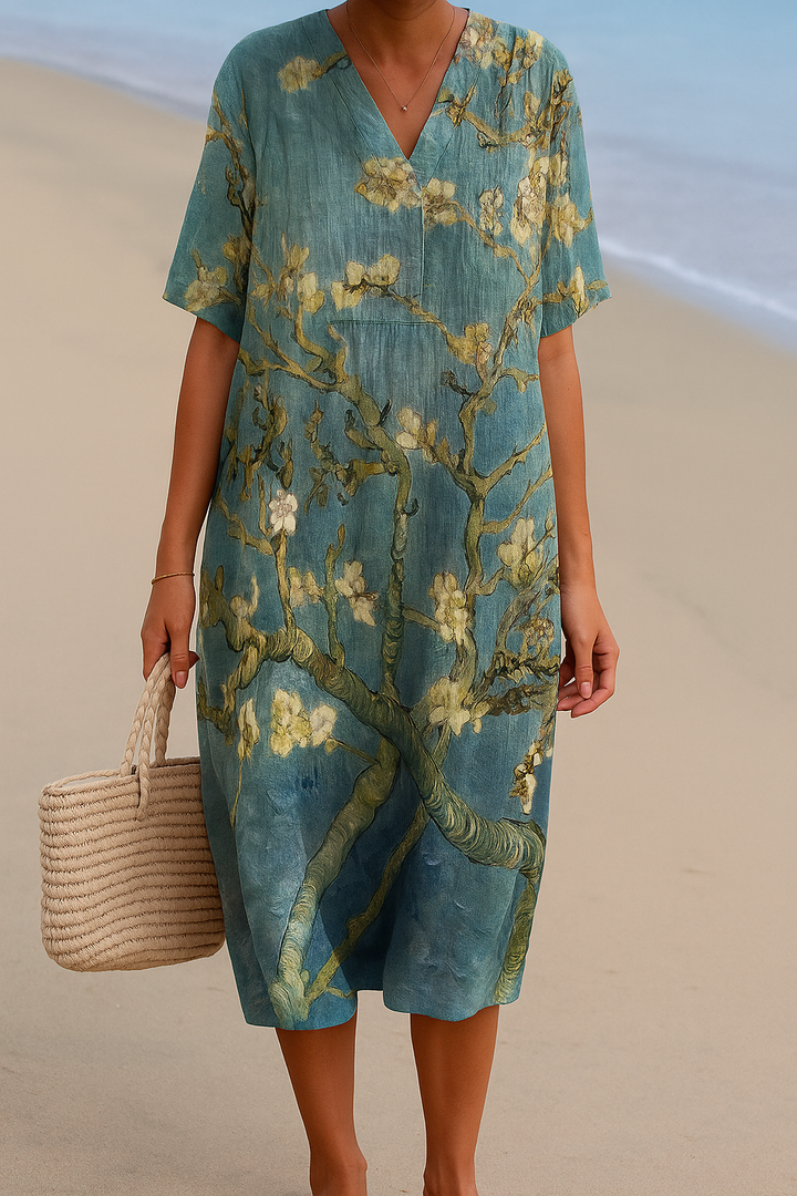 Mara - Robe Florale en Vert d'Eau