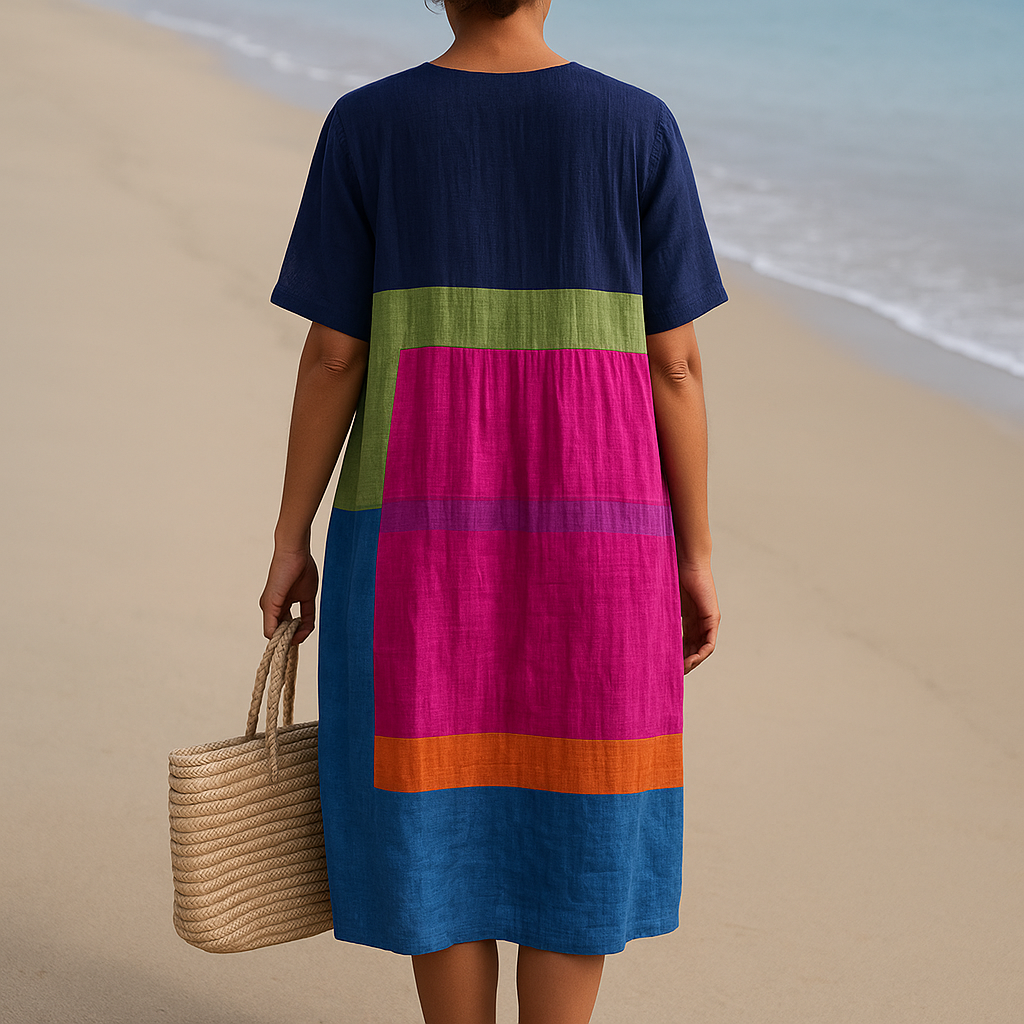 Isadora - Robe de Blocs de Couleurs Vives