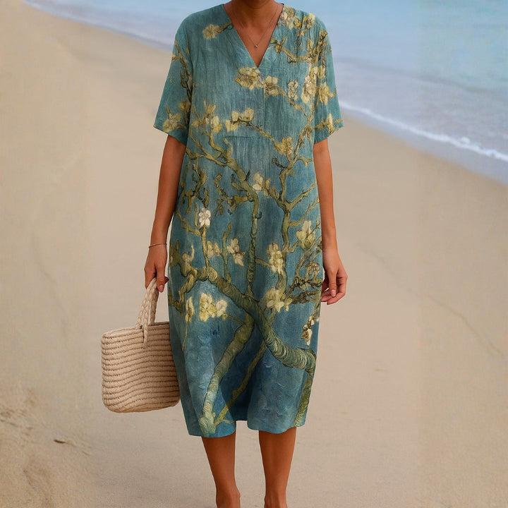 Mara - Robe Florale en Vert d'Eau