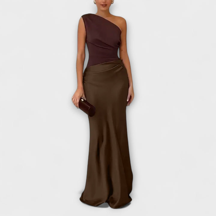 Luna - Robe en satin asymétrique