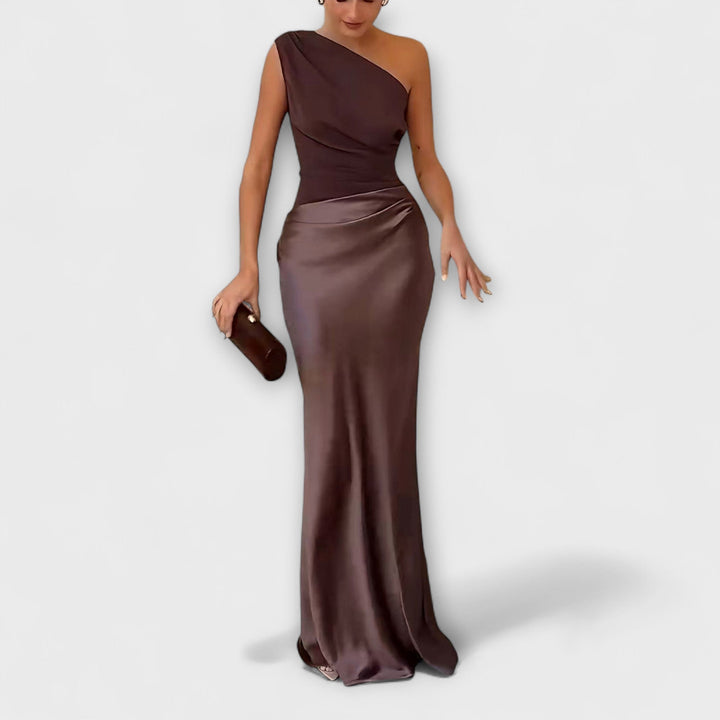 Luna - Robe en satin asymétrique