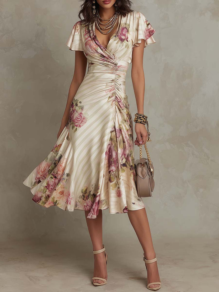 Aida - Robe midi en satin élégante