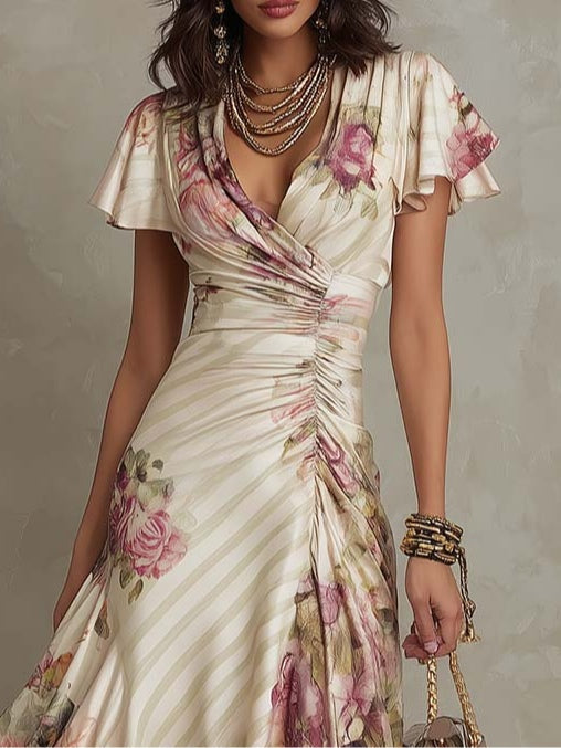 Aida - Robe midi en satin élégante