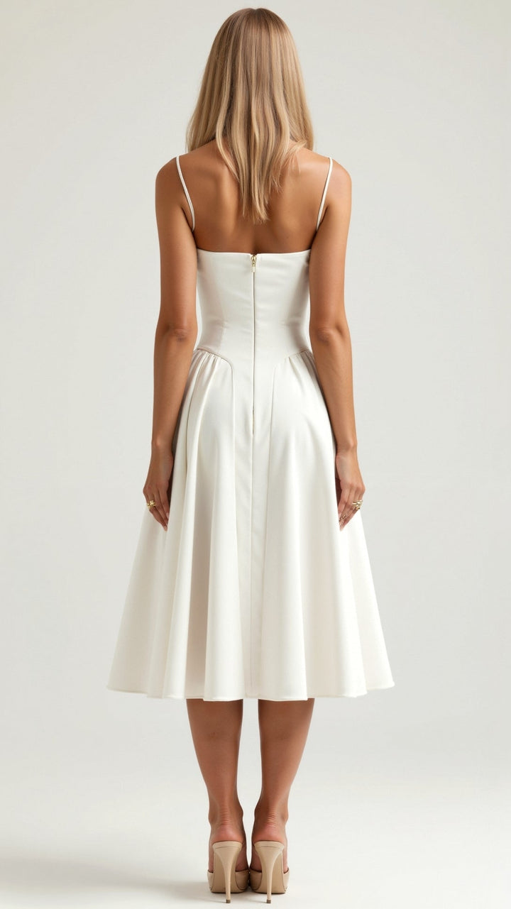 Odete - Robe midi à corsage structuré
