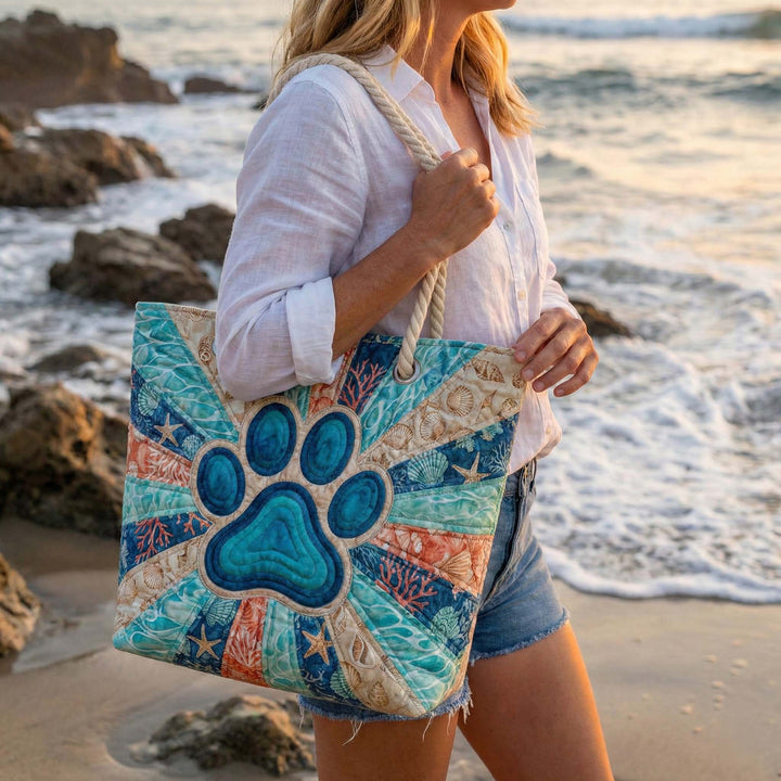 Sac de Plage Fait Main | Empreinte de Pattes