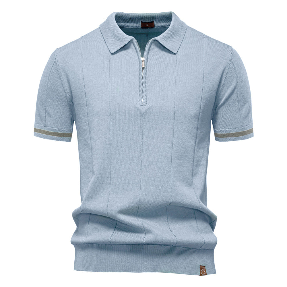 Polo à Demi-Zip - Texture Verticale