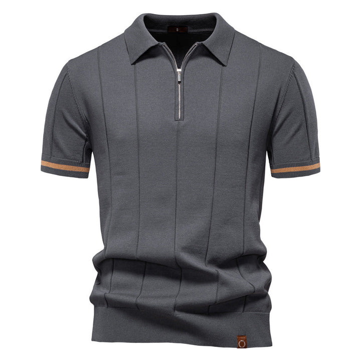 Polo à Demi-Zip - Texture Verticale