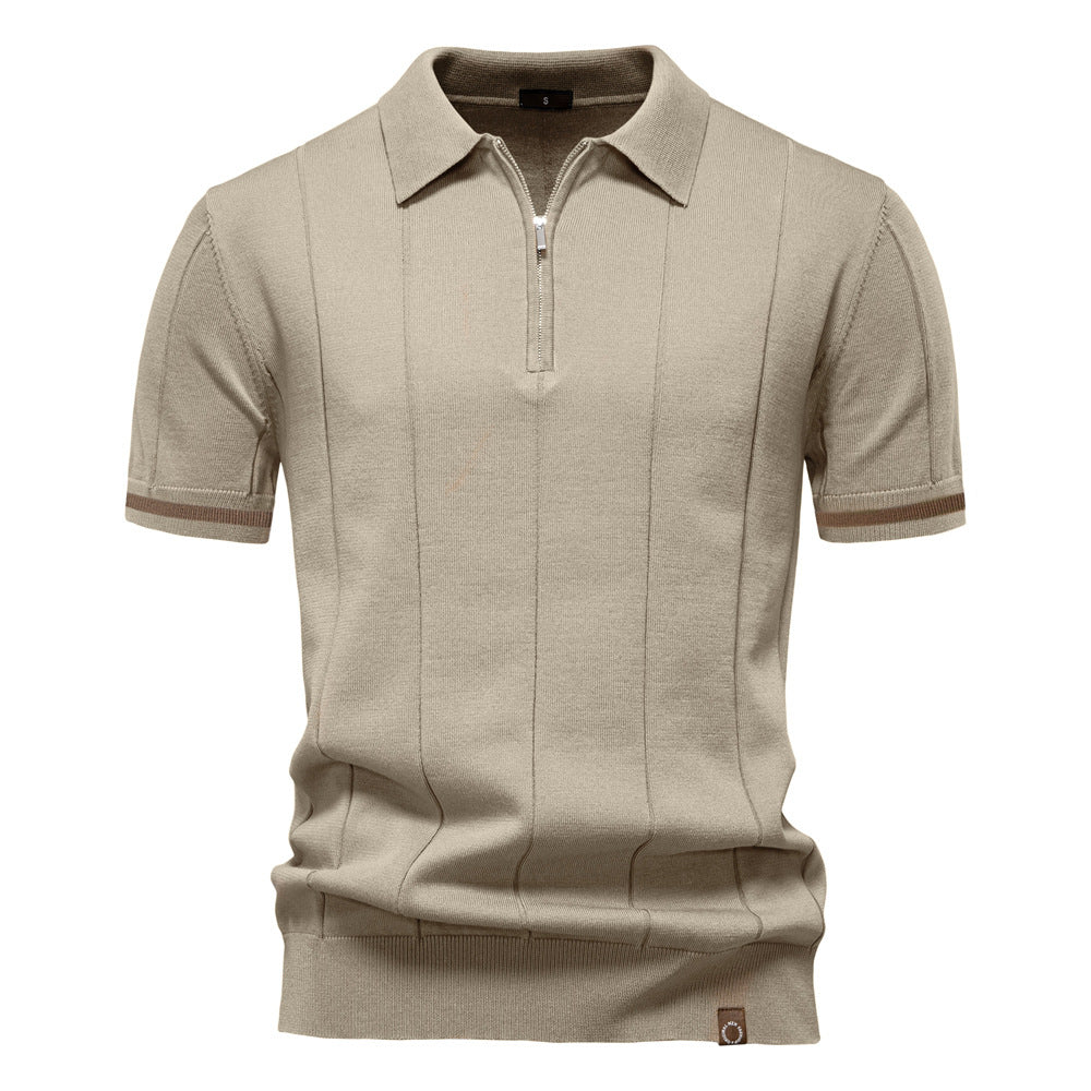 Polo à Demi-Zip - Texture Verticale