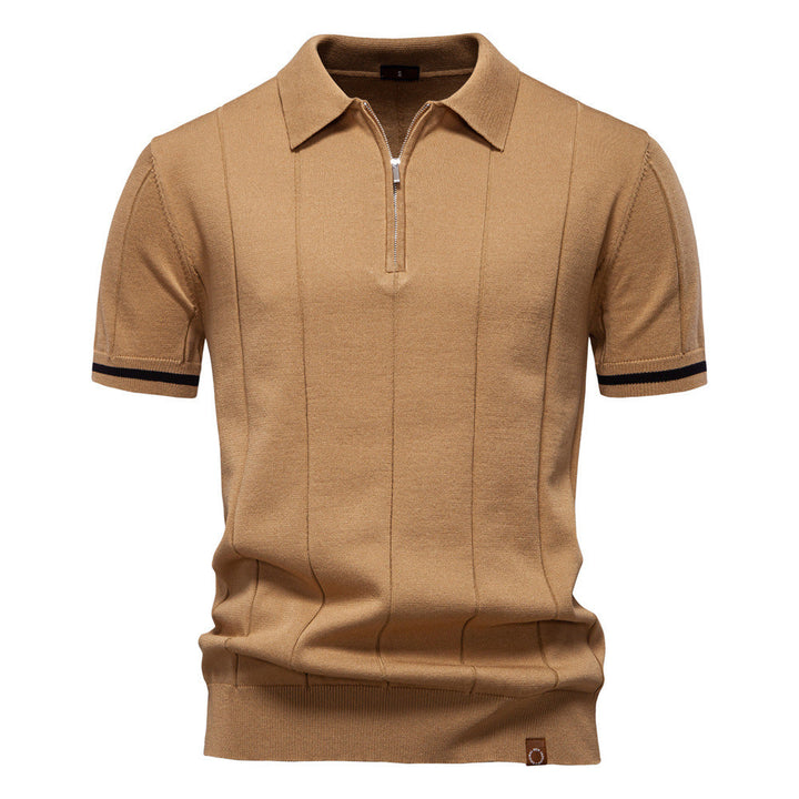 Polo à Demi-Zip - Texture Verticale