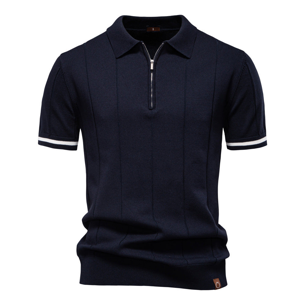Polo à Demi-Zip - Texture Verticale
