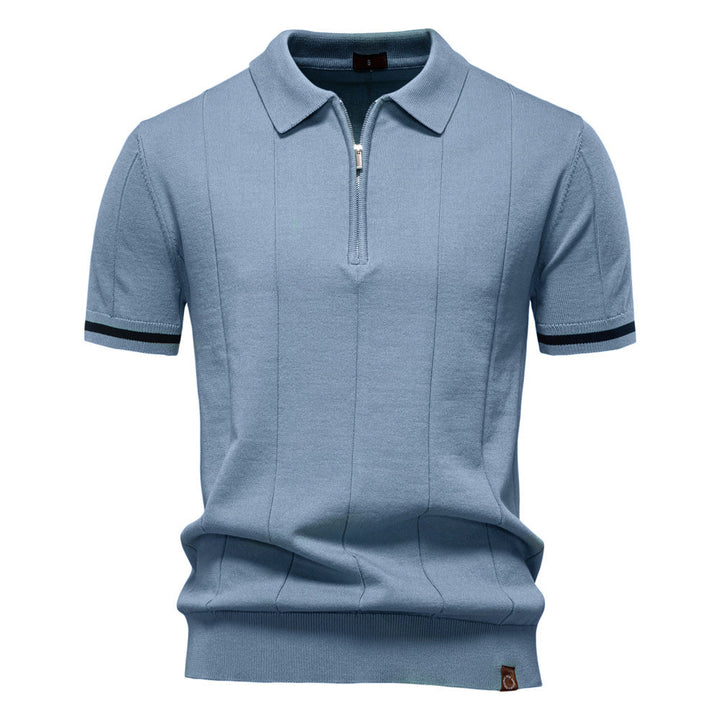 Polo à Demi-Zip - Texture Verticale