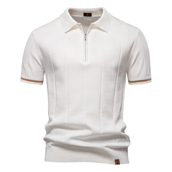 Polo à Demi-Zip - Texture Verticale