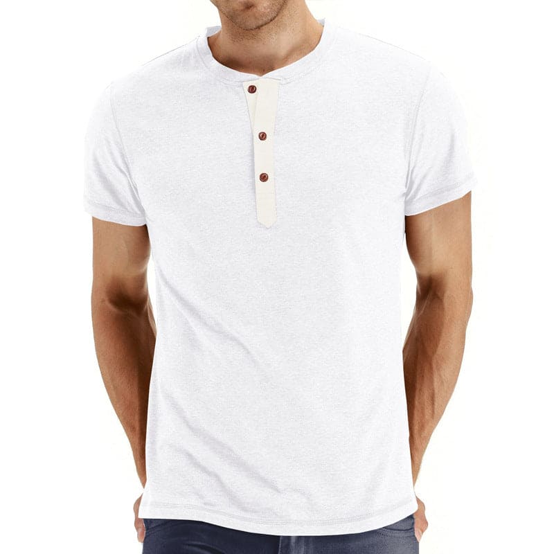 T-Shirt Henley - Maille Douce Col