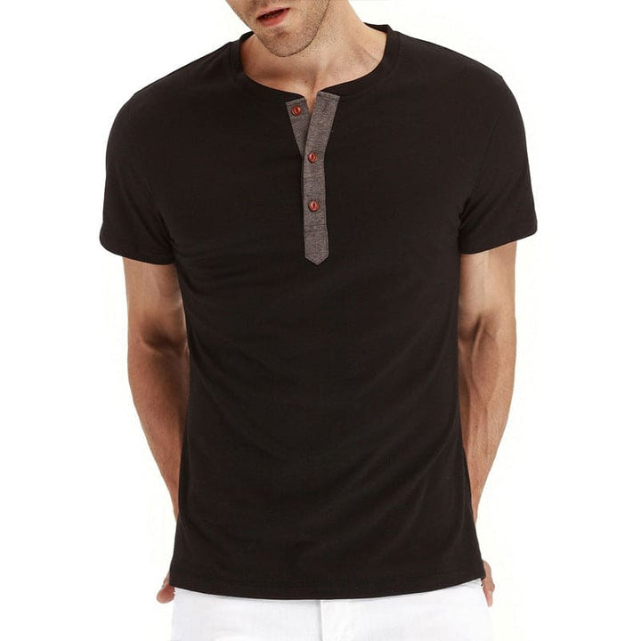 T-Shirt Henley - Maille Douce Col