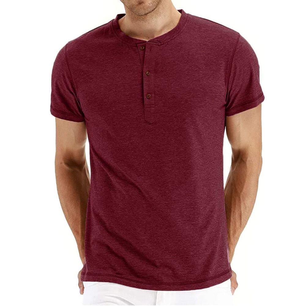 T-Shirt Henley - Maille Douce Col