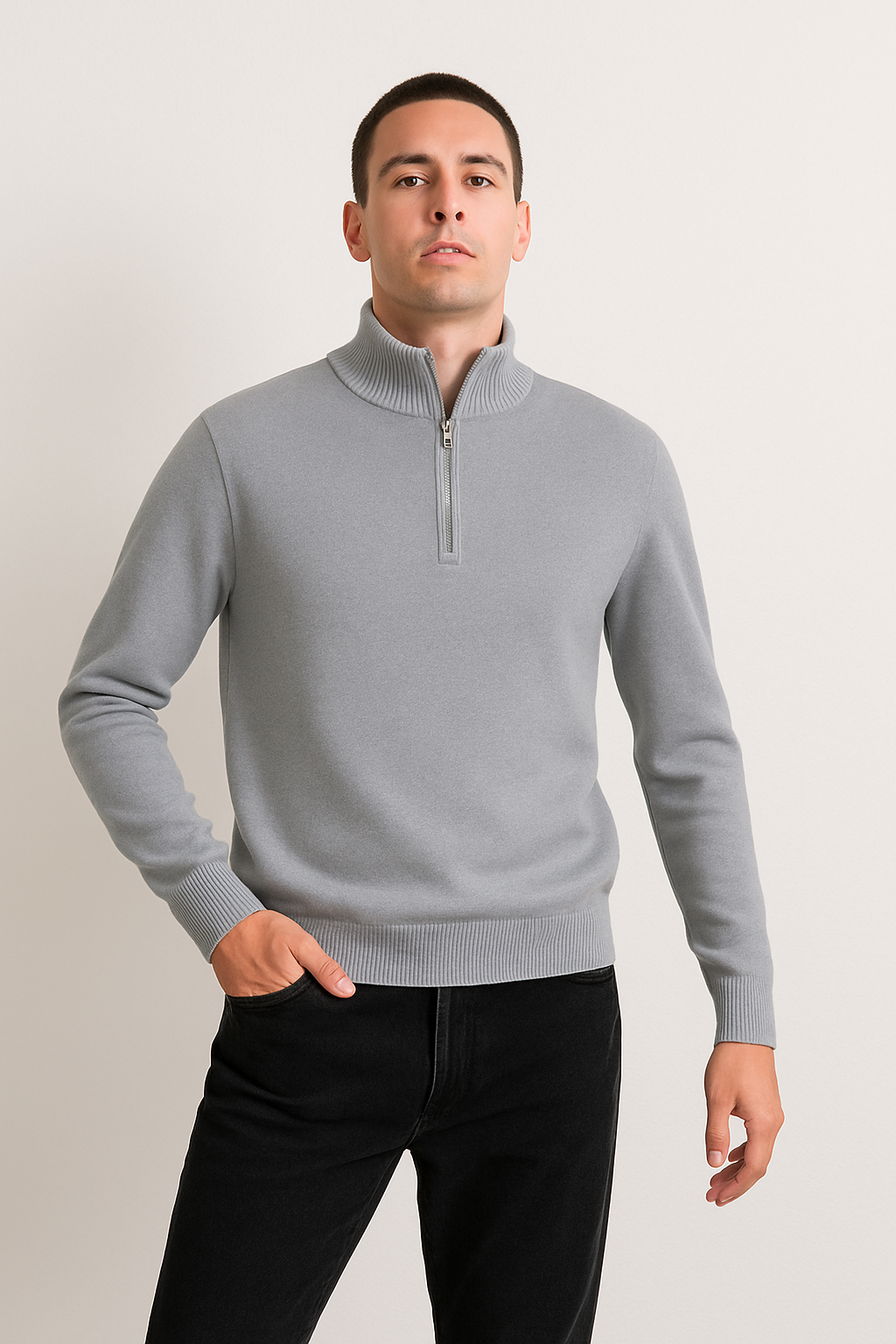Pull en Maille - Demi-Zip