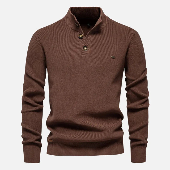 Constantino - Pull Maille Col Montant