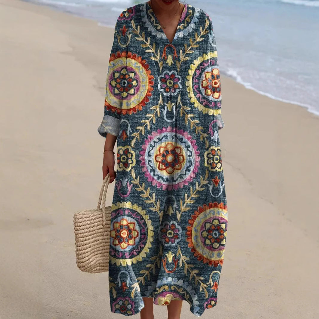 Paloma - Robe Boho avec Imprimé Ethnique