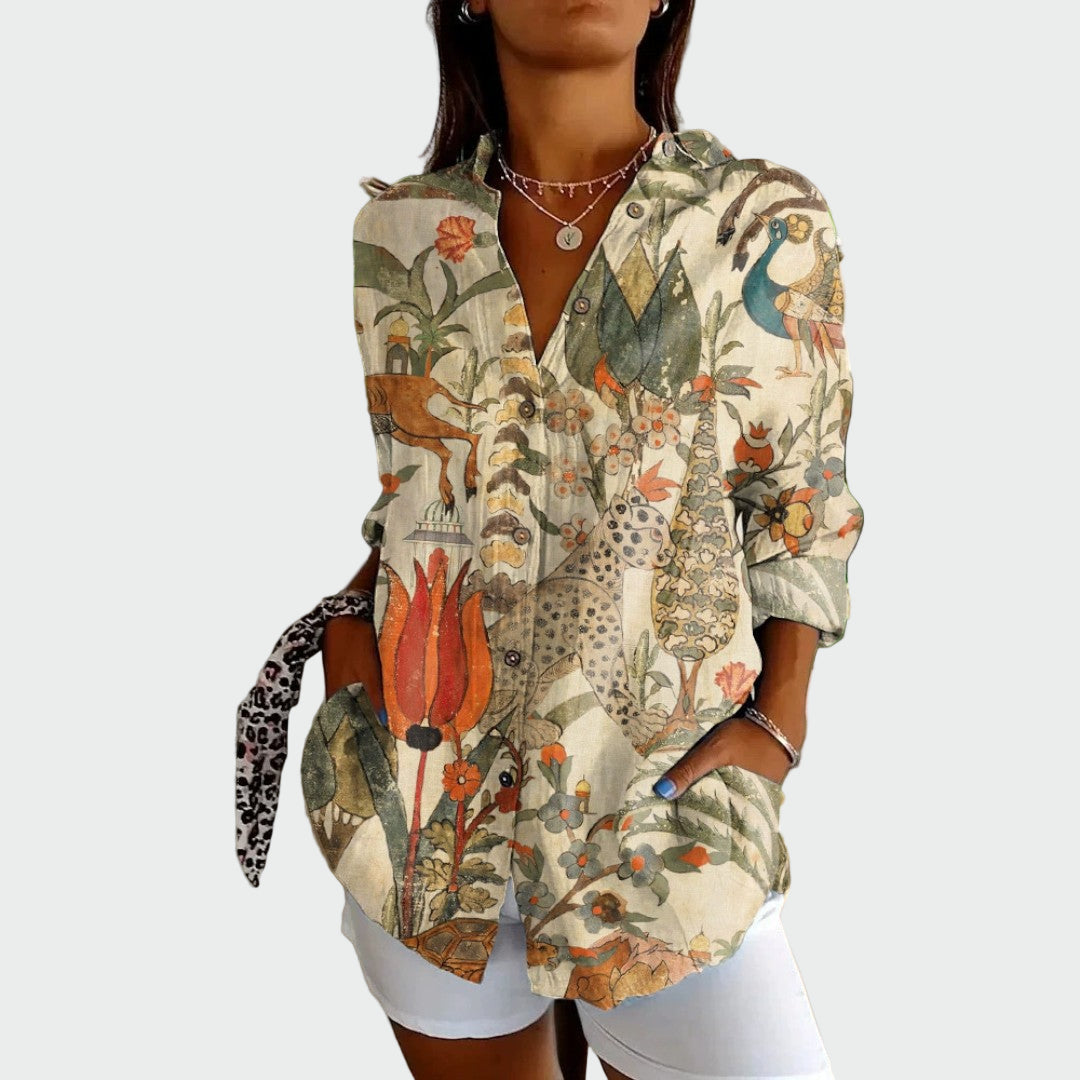 Chemise stylée avec imprimé floral