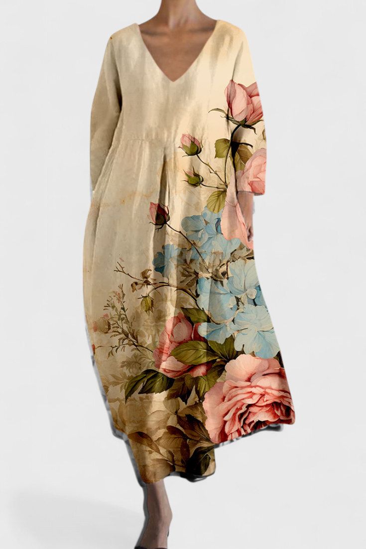 Ana - Robe Fluide avec Imprimé