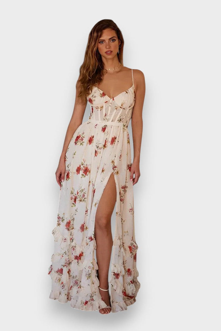 Sónia - Robe midi à motif floral