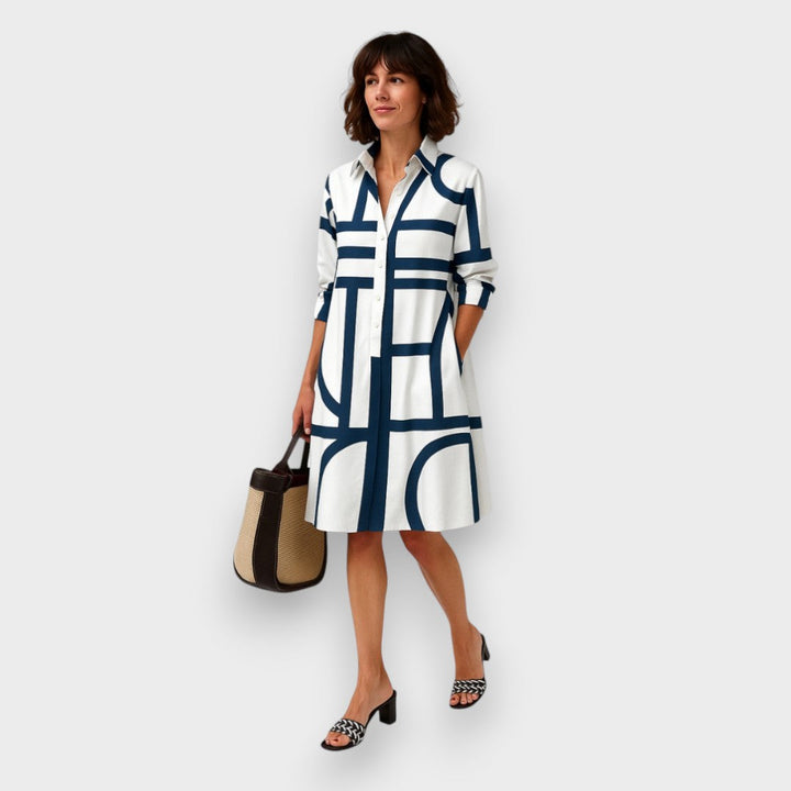 Helena - Robe Midi Géométrique