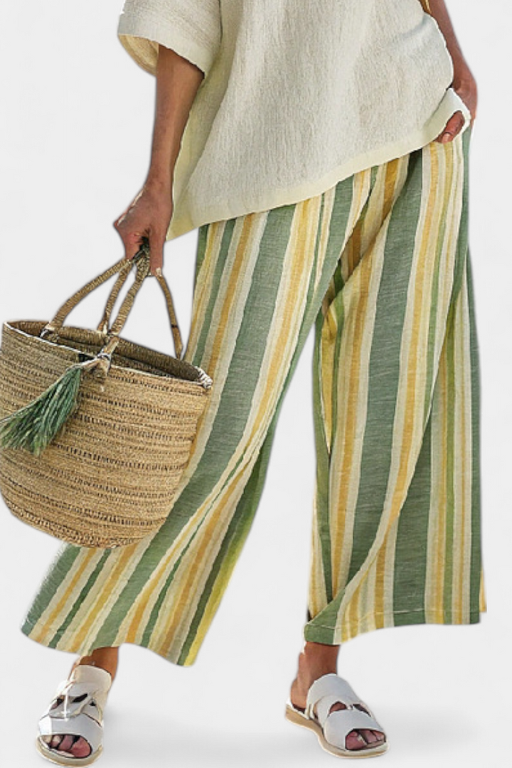Olívia - Ensemble en Lin de Bambou Olive