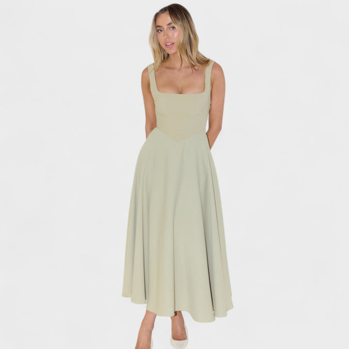 Maribel - Robe Midi décolleté carré