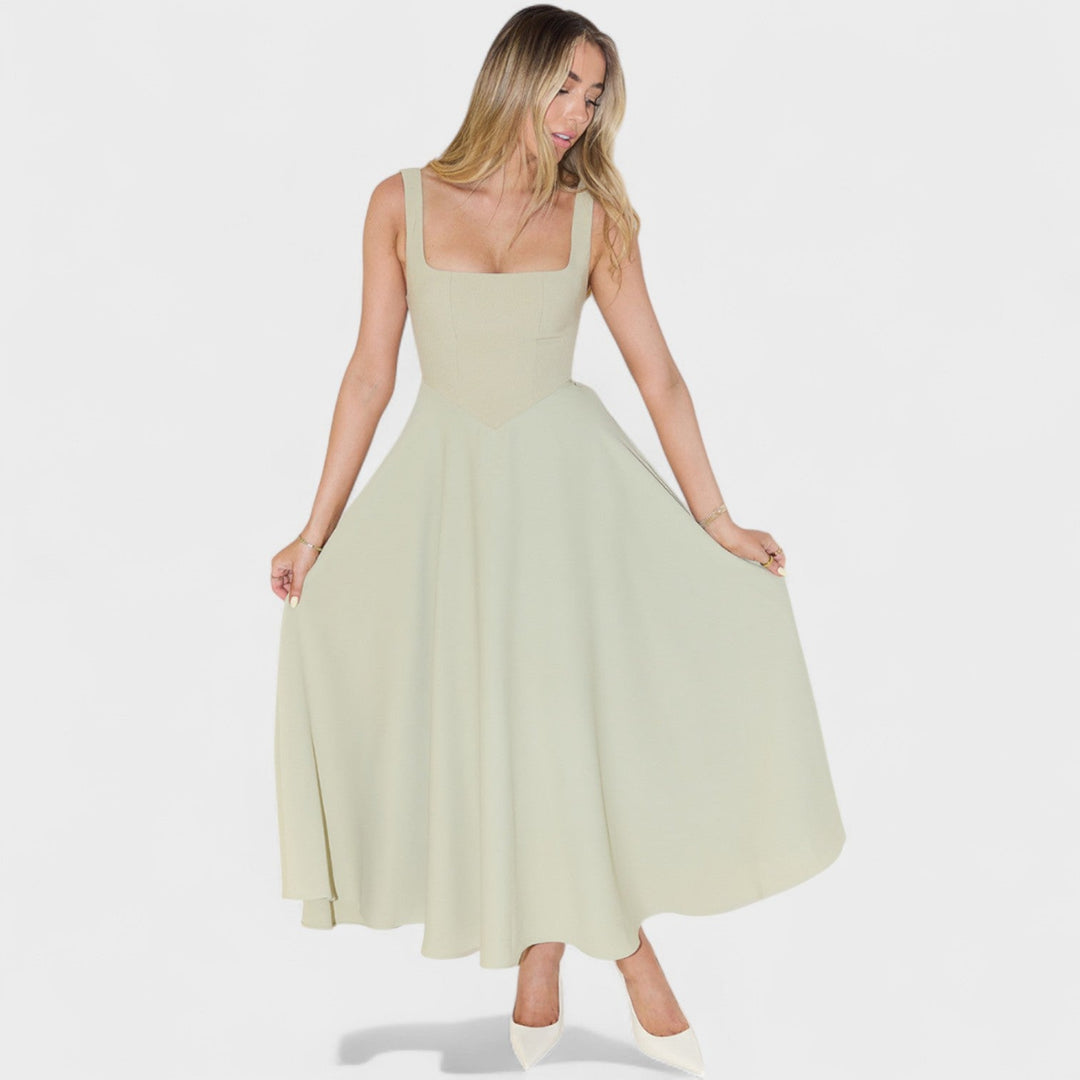 Maribel - Robe Midi décolleté carré