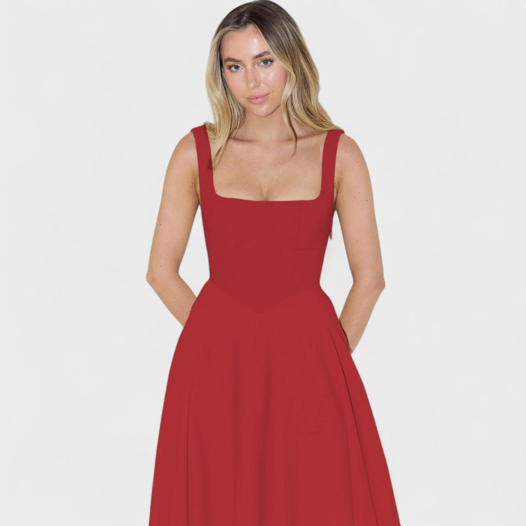 Maribel - Robe Midi décolleté carré