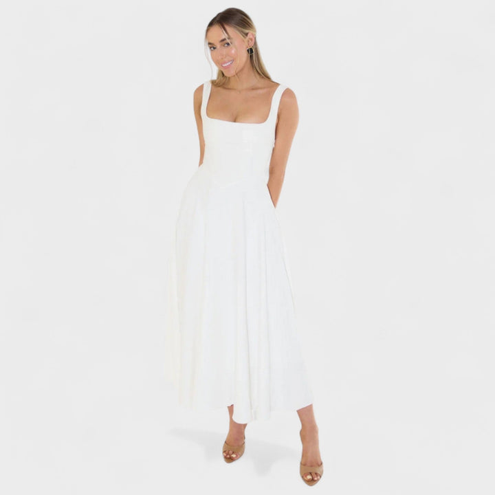 Maribel - Robe Midi décolleté carré