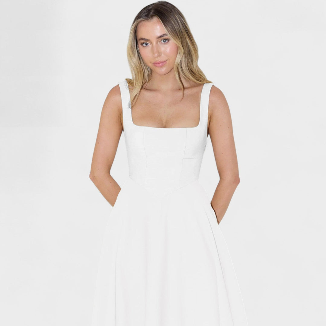 Maribel - Robe Midi décolleté carré
