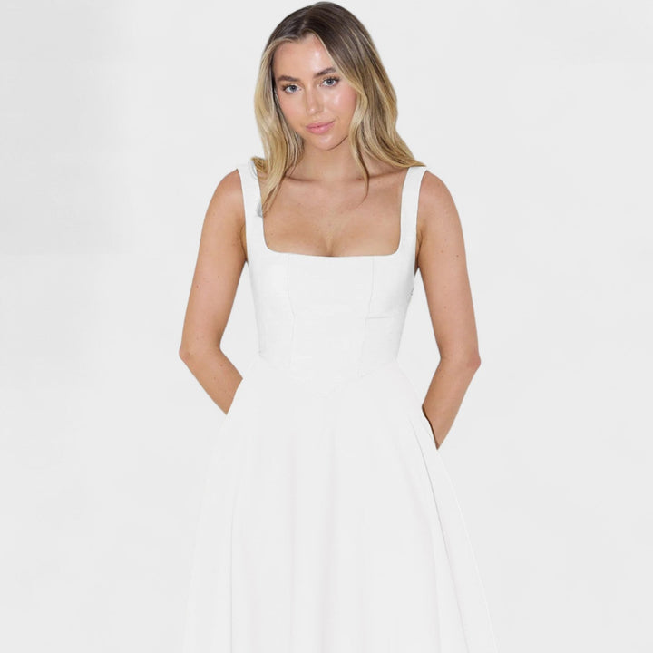 Maribel - Robe Midi décolleté carré