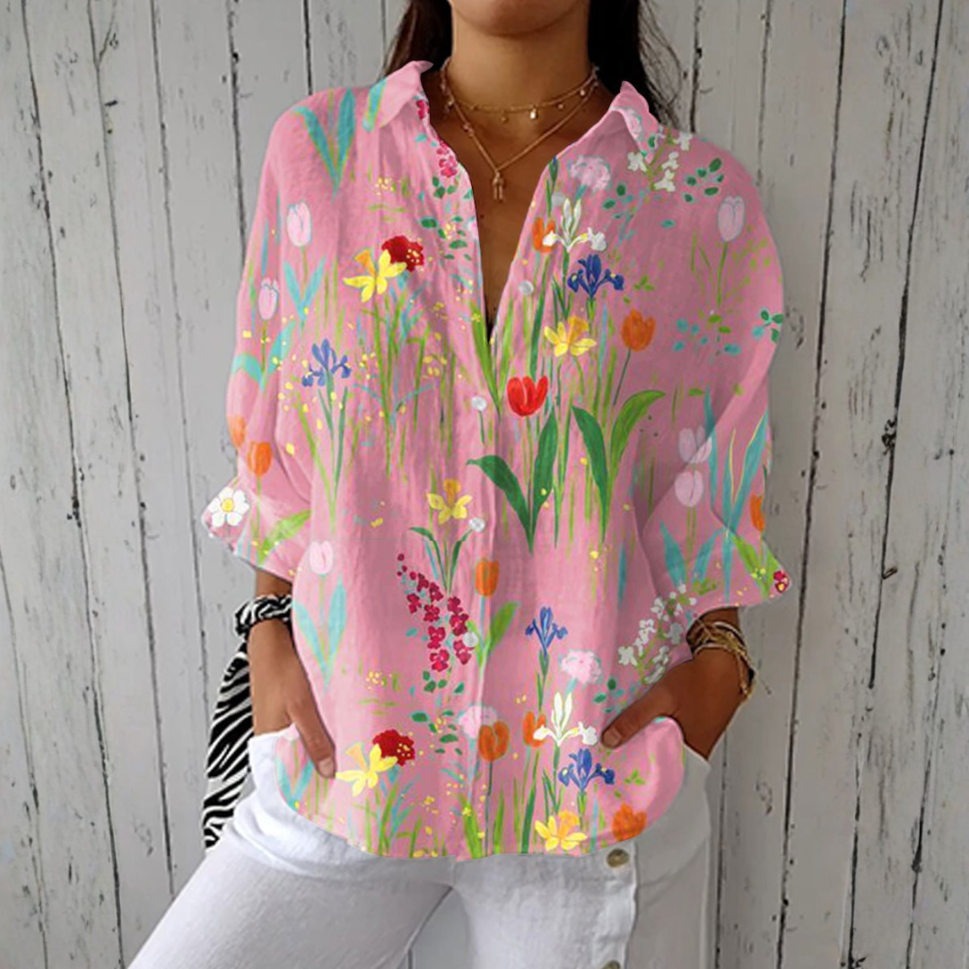 Sofia - Blouse Florale Jardin Tulipes