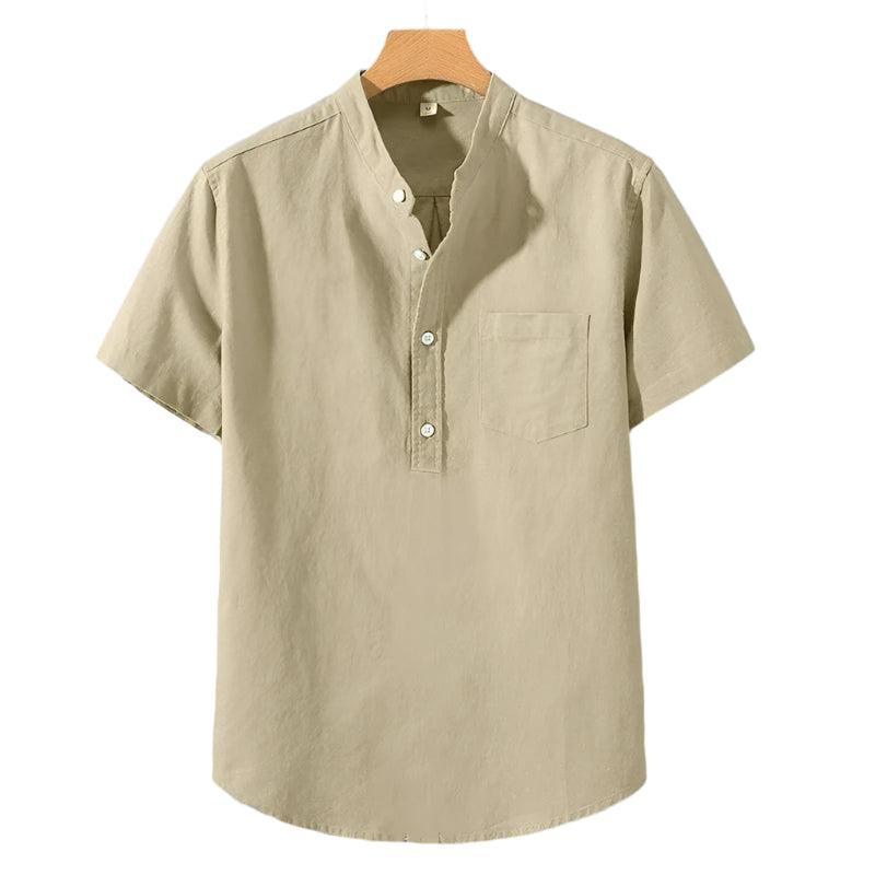 Chemise en Mélange de Polyester - Col Montant