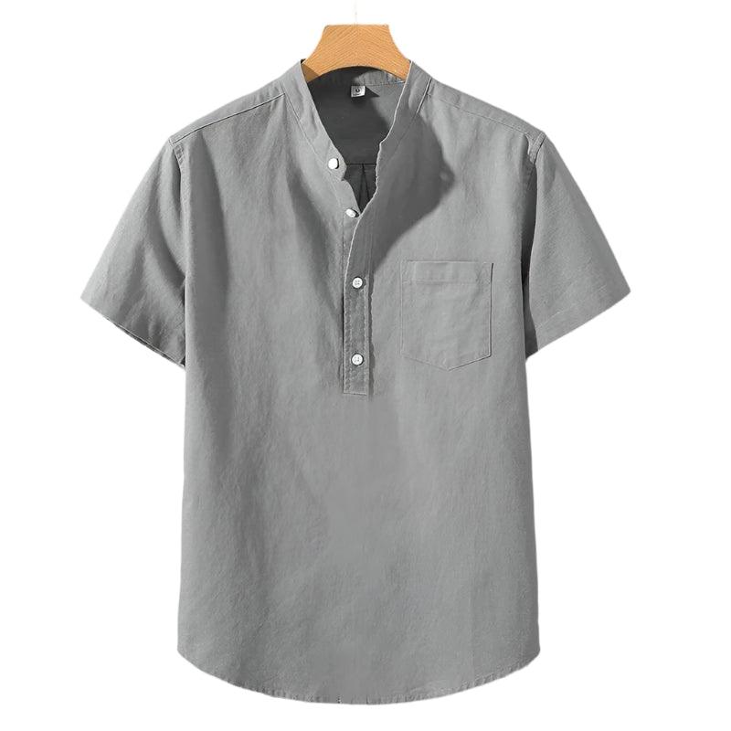 Chemise en Mélange de Polyester - Col Montant