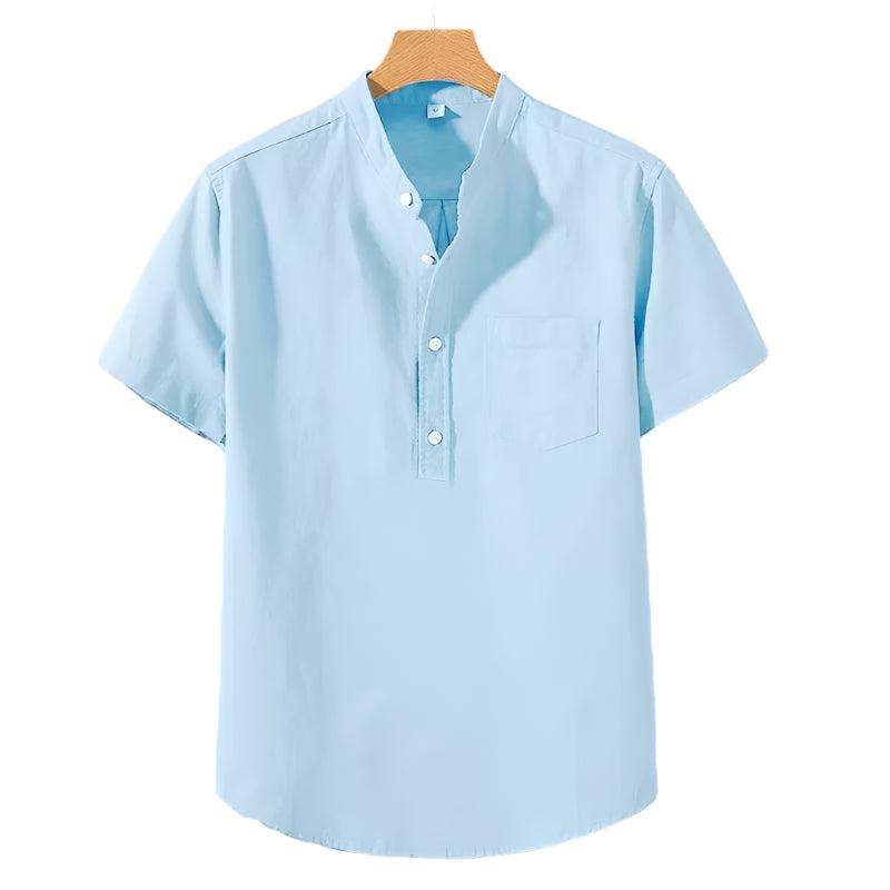 Chemise en Mélange de Polyester - Col Montant