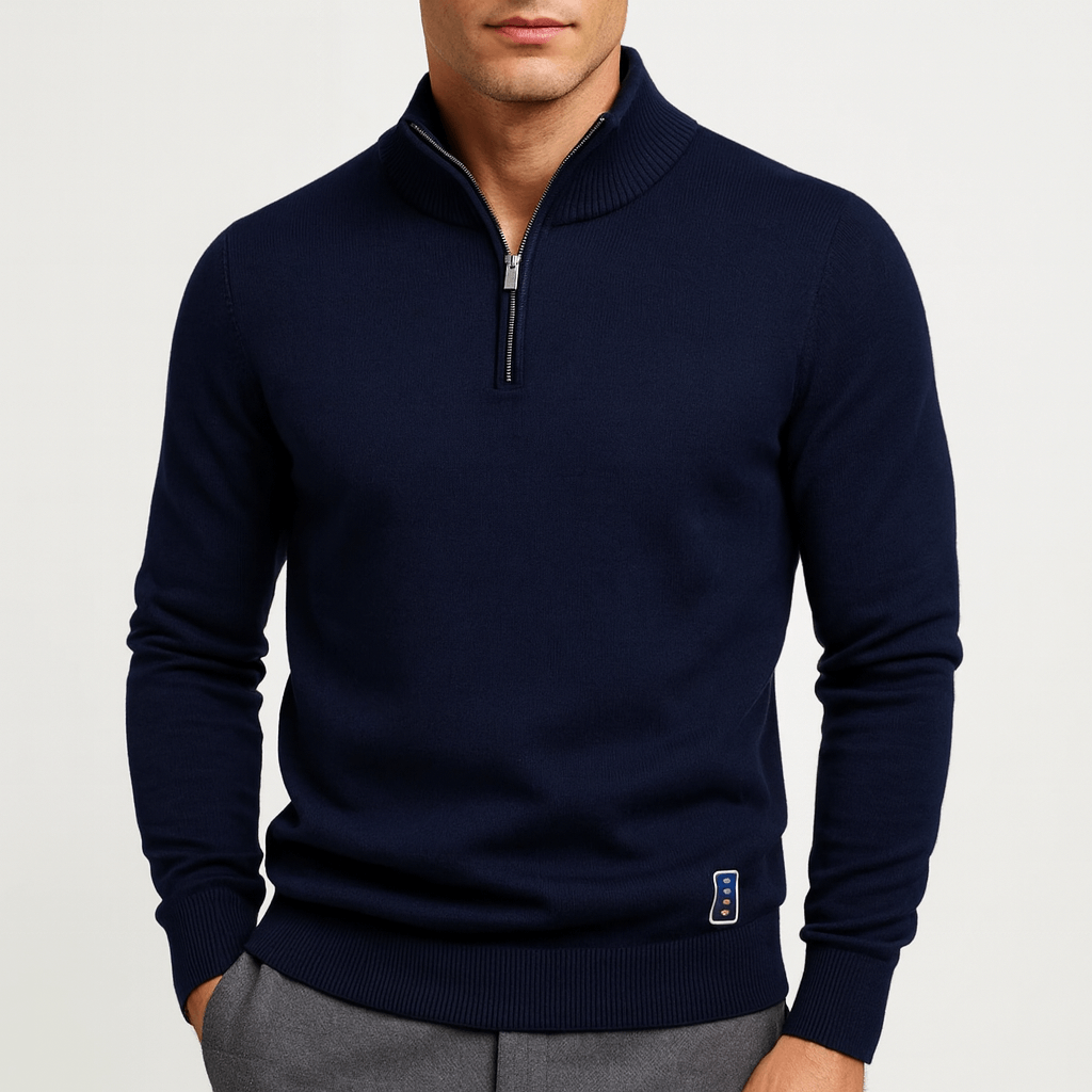 Pull à Col Zippé - Coupe Ajustée