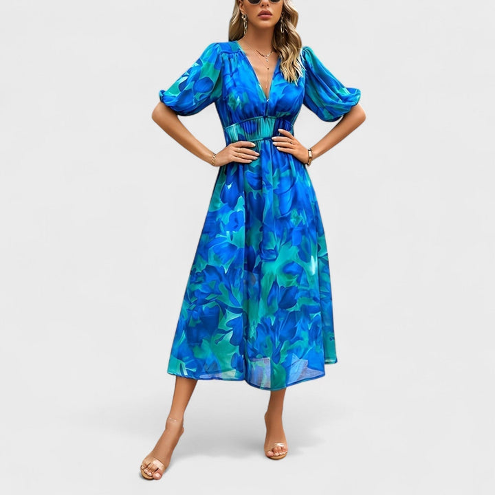 Clara - Robe Midi Florale Élégante