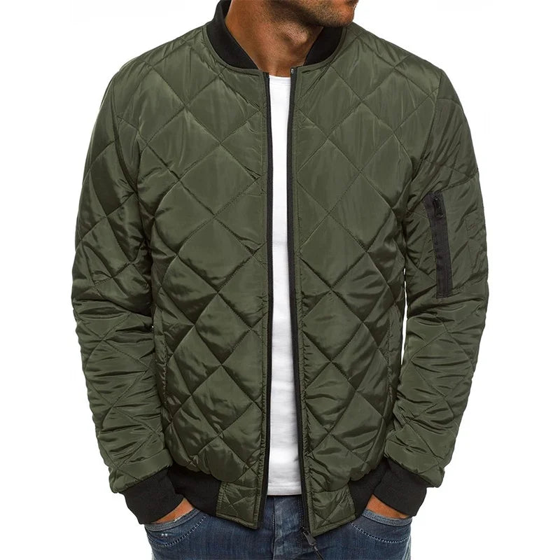 David - Manteau en Coton à Motif Diamant