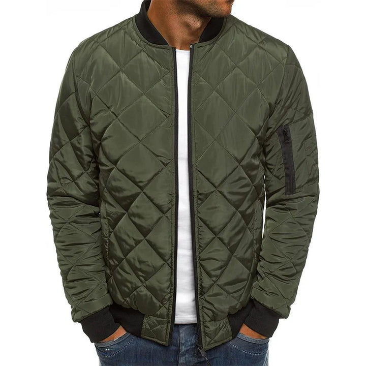 David - Manteau en Coton à Motif Diamant