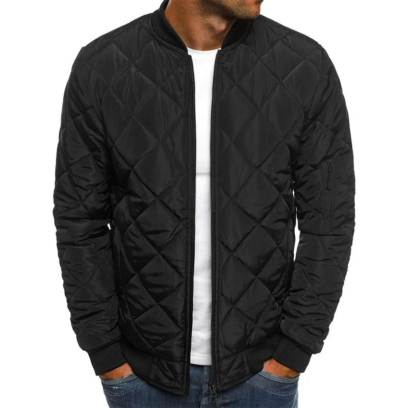 David - Manteau en Coton à Motif Diamant