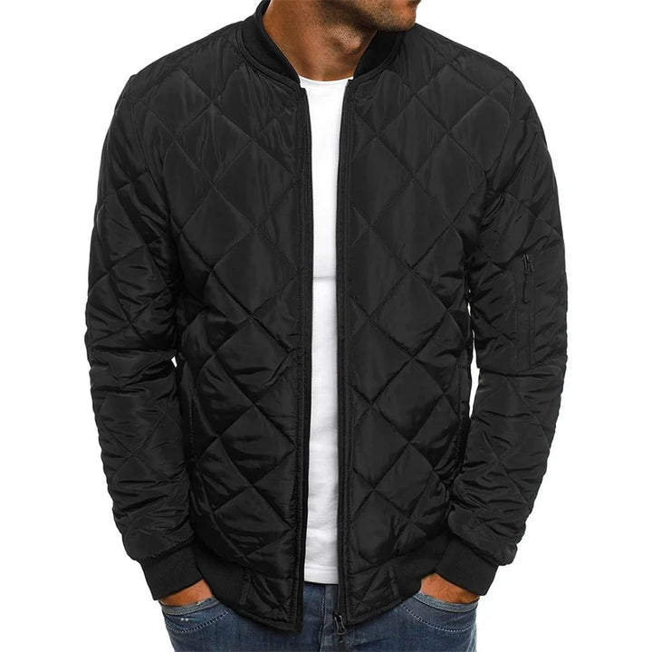 David - Manteau en Coton à Motif Diamant