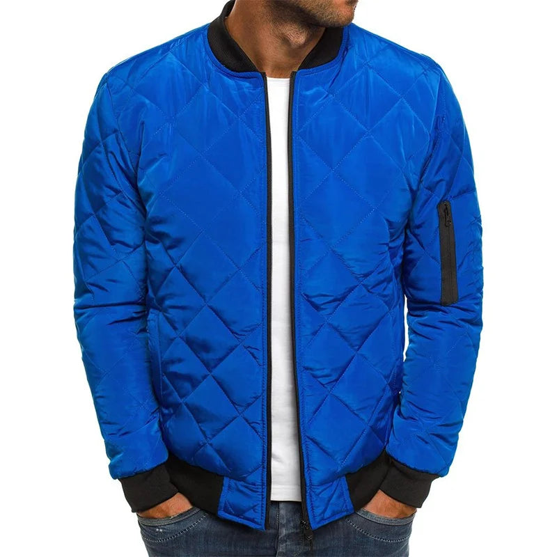 David - Manteau en Coton à Motif Diamant