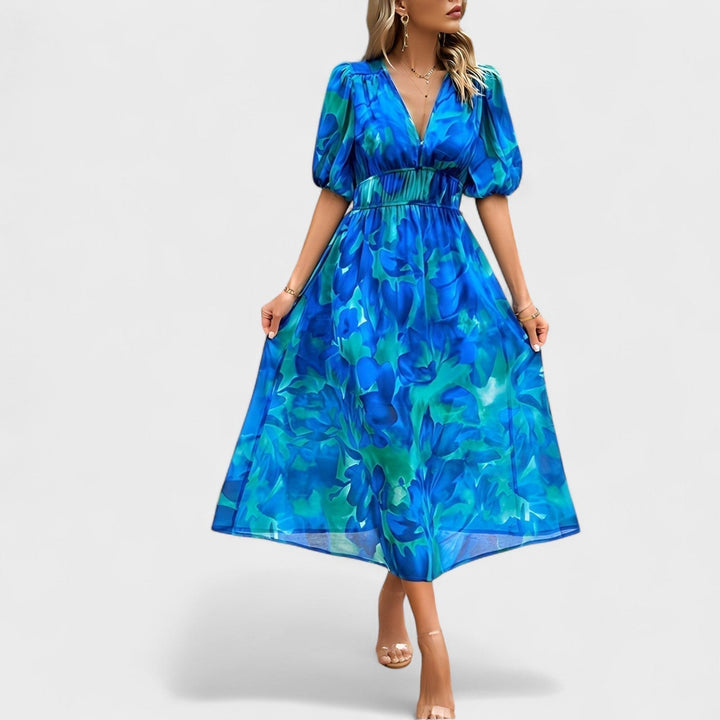 Clara - Robe Midi Fleurie Élégante