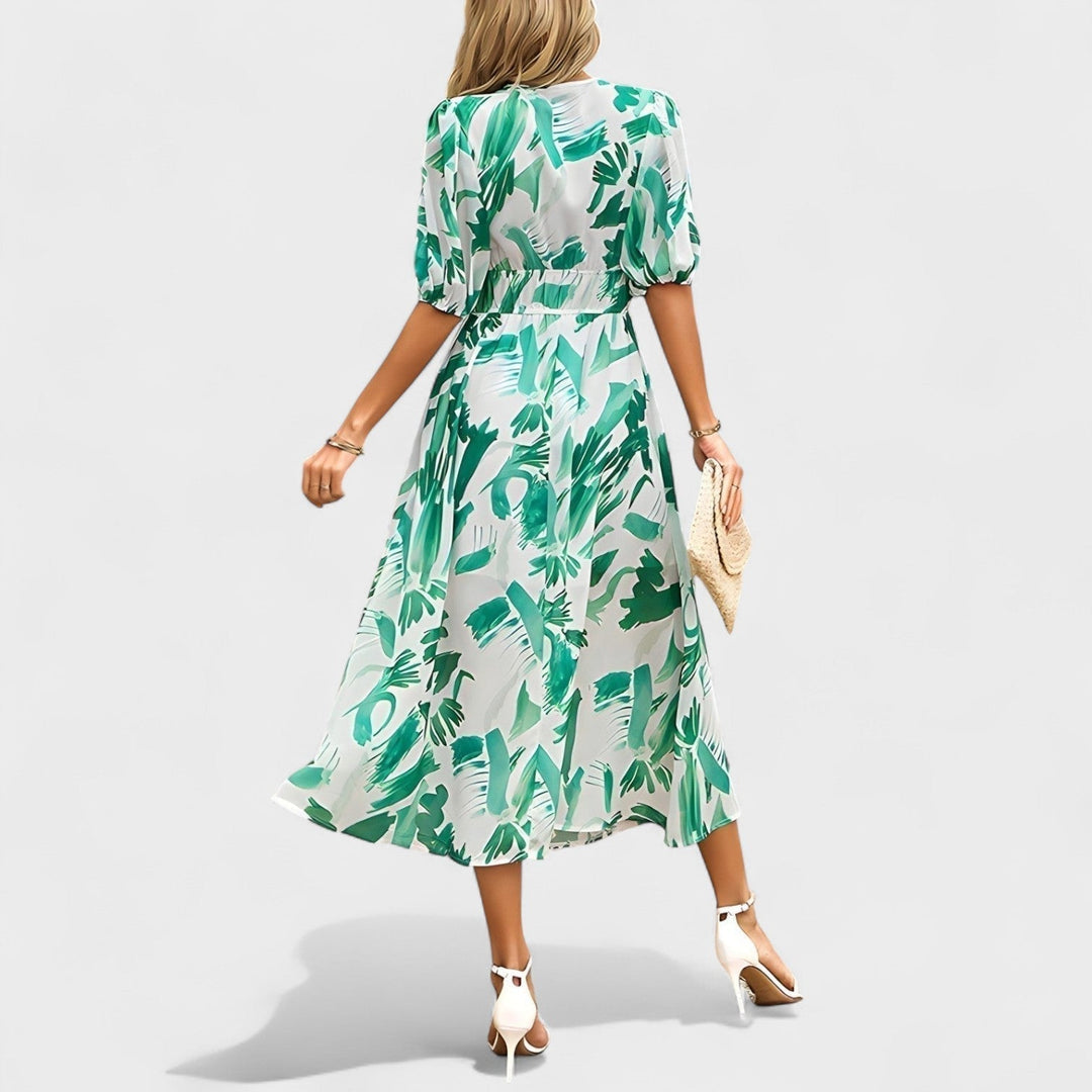 Clara - Robe Midi Florale Élégante