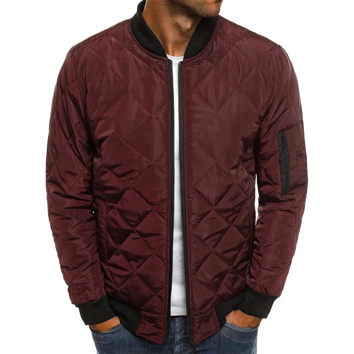 David - Manteau en Coton à Motif Diamant