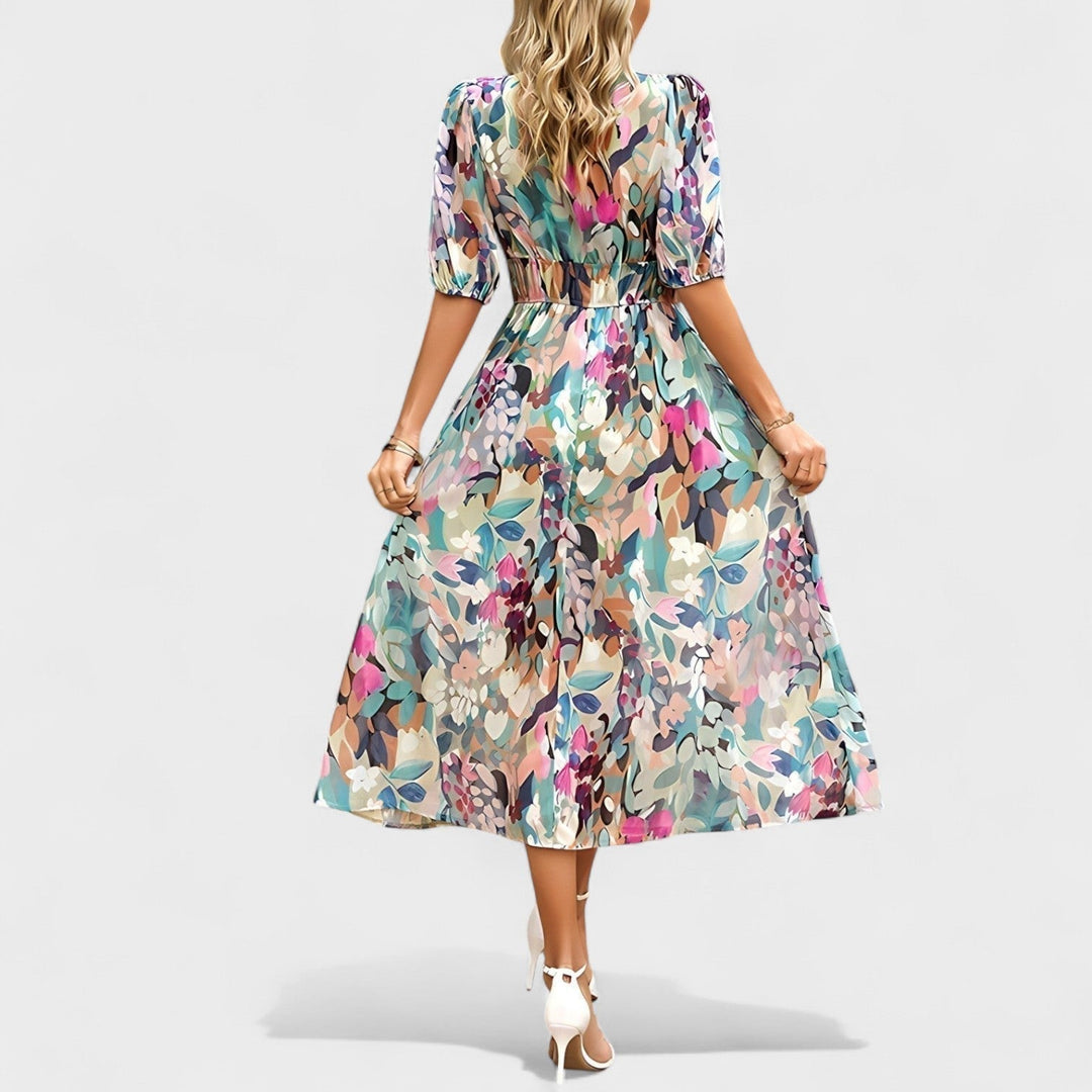 Clara - Robe Midi Florale Élégante