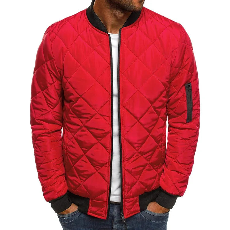David - Manteau en Coton à Motif Diamant