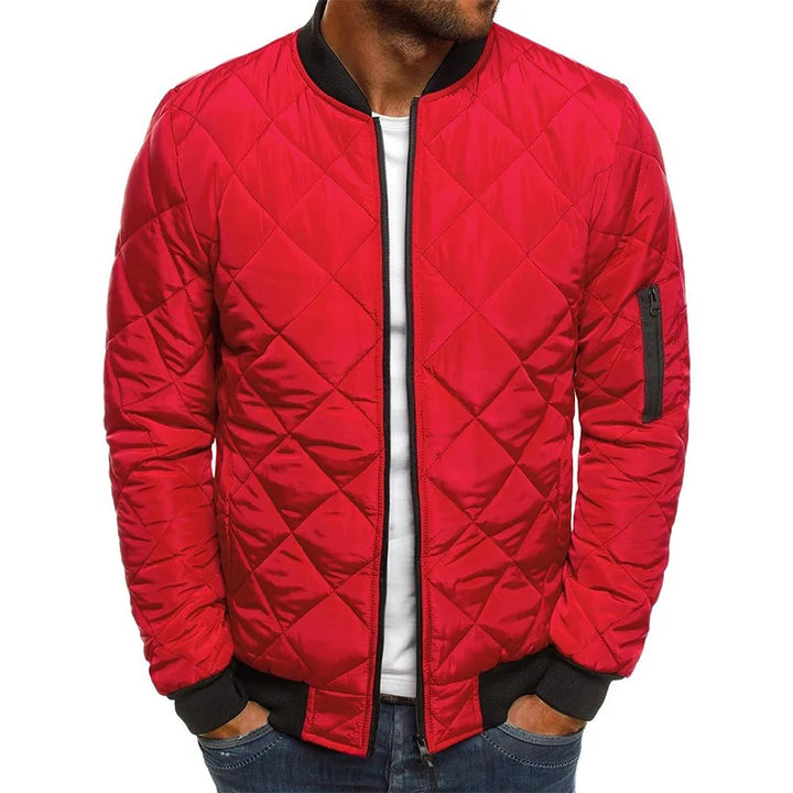 David - Manteau en Coton à Motif Diamant